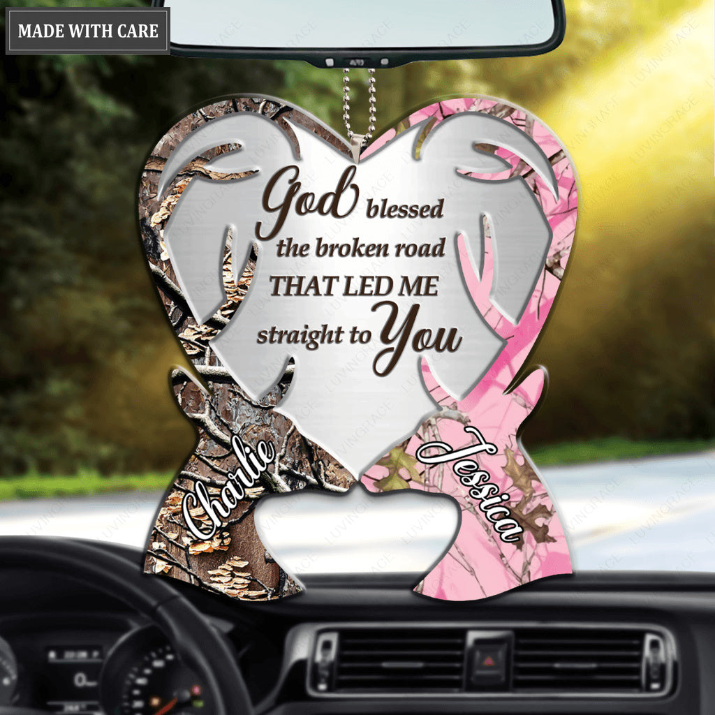 Deer Couple Camo Love God Blessed Personalized Ornament