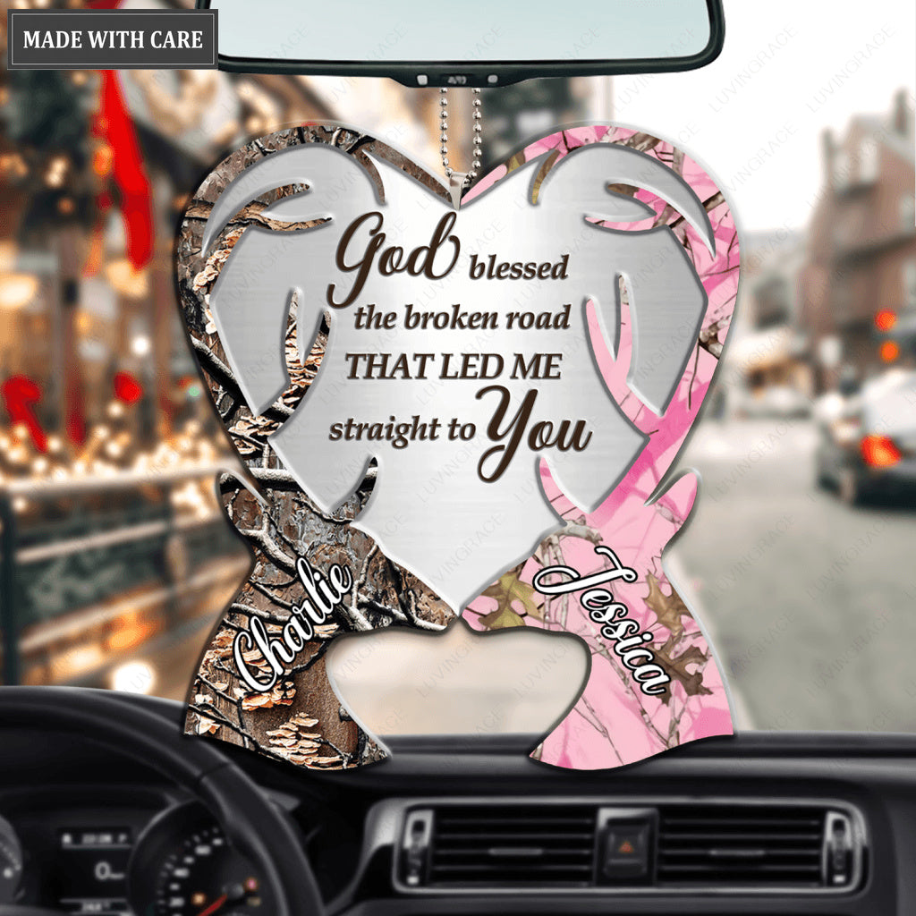 Deer Couple Camo Love God Blessed Personalized Ornament