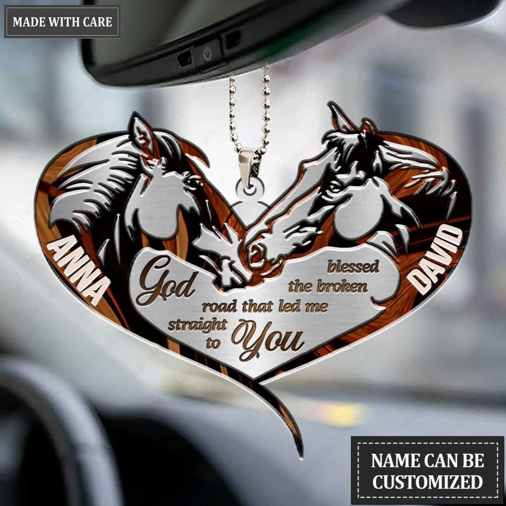 Luvingrace M68 Horse Couple God Blessed Personalized Ornament