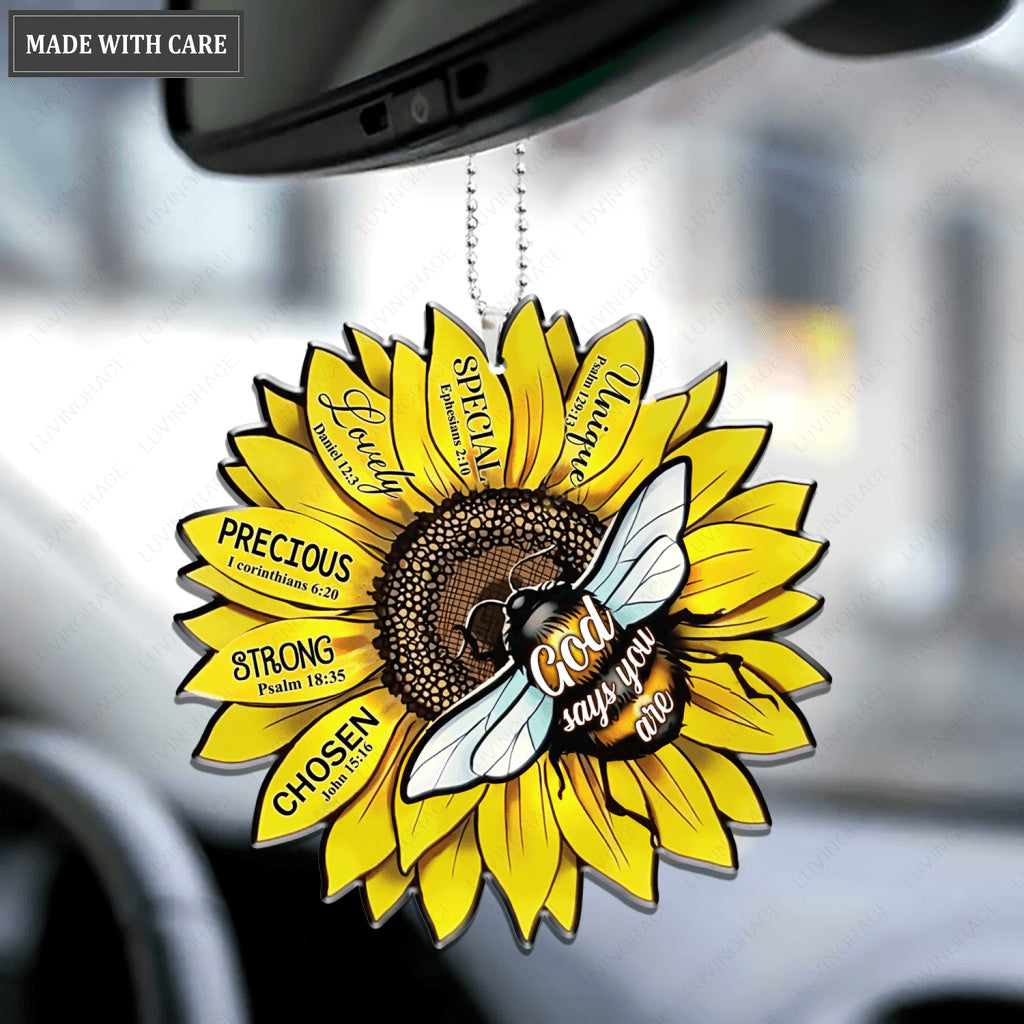 Bee Sunflower God Says You Are Ornament