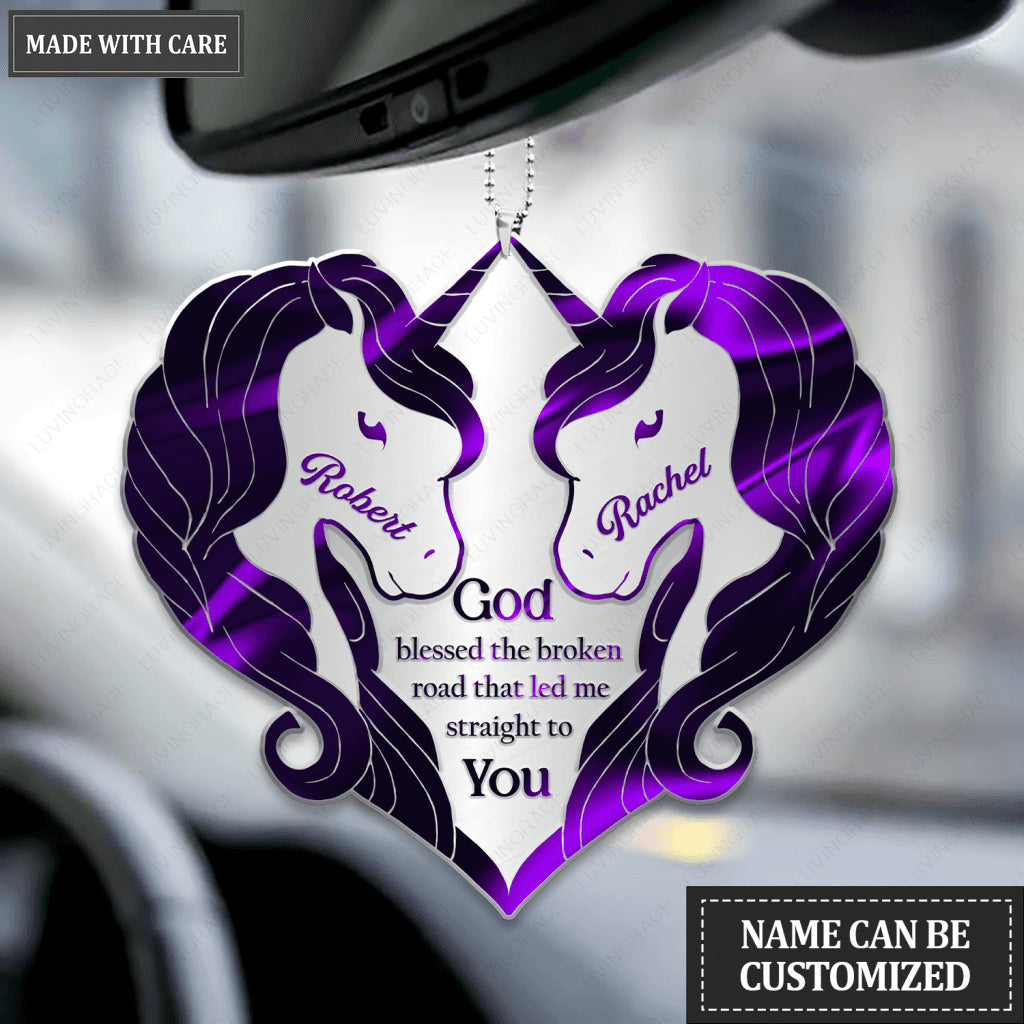 Unicorn Couple God Blessed Personalized Ornament