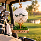 3D Printed Personalized Golf Ball Ornament – Custom Name & Year