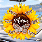 Personalized Name God Says You Are Sunflower Car Ornament - Inspirational Gift for Her