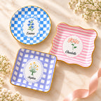 Custom Floral Name Design - Personalized Ring Dish