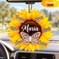 Personalized Name God Says You Are Sunflower Car Ornament - Inspirational Gift for Her