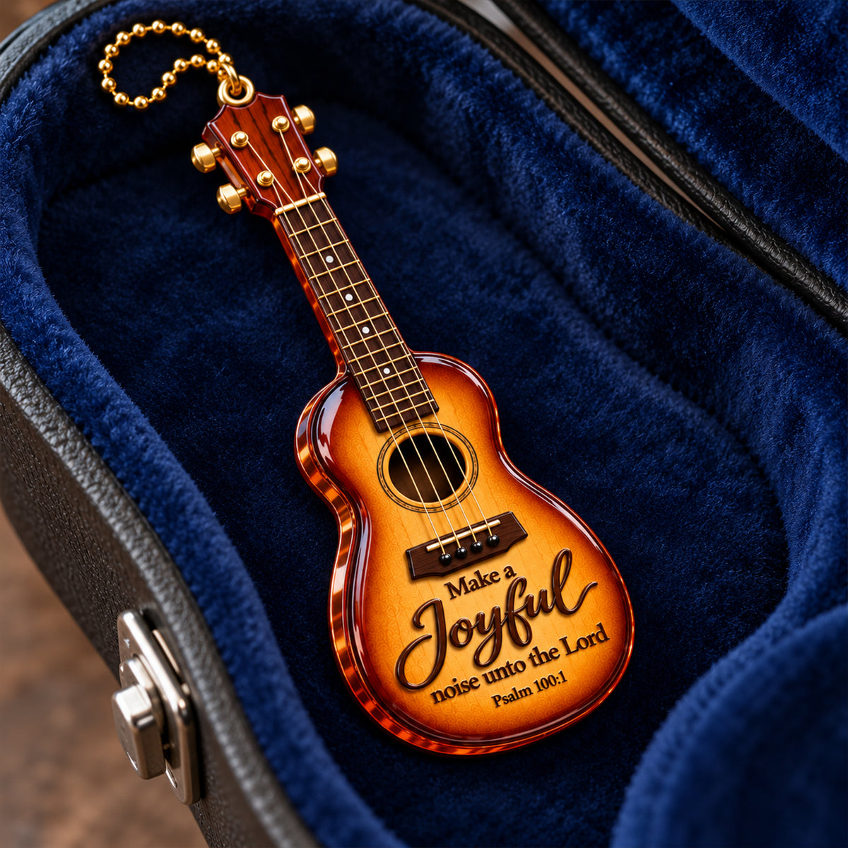 Make a Joyful Noise Unto the Lord – Christian Faith 3D Guitar Ornament, Gift for Music Lovers
