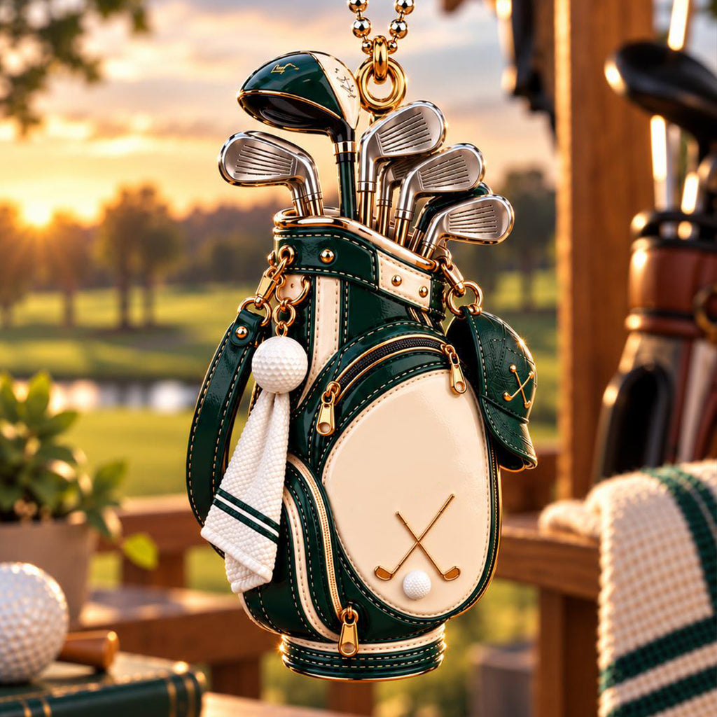 3D Raised Personalized Golf Bag Christmas Ornament