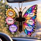 Personalized Butterfly Cross Ornament, Custom Name God Says You Are Christian Gift for Her, Gift for women