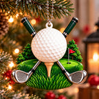3D Raised Personalized Golf Ball Christmas Ornament