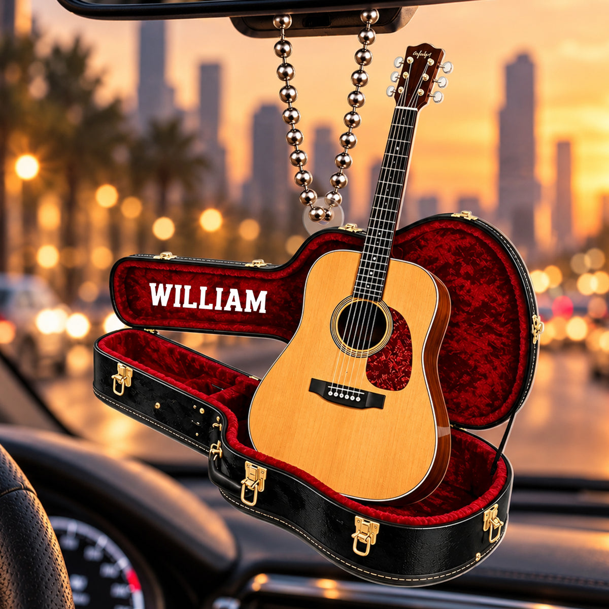Personalized Name Guitar Case Ornament – Gift for Music Lovers