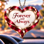Personalized Romantic Heart Ornament – Custom Names Forever And Always Car Ornament - Anniversary Gift for Couples, Gift for Wedding