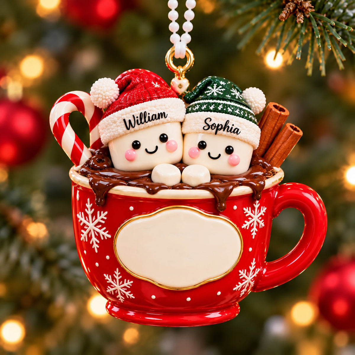 3D Raised Personalized Christmas Mug Family Ornament