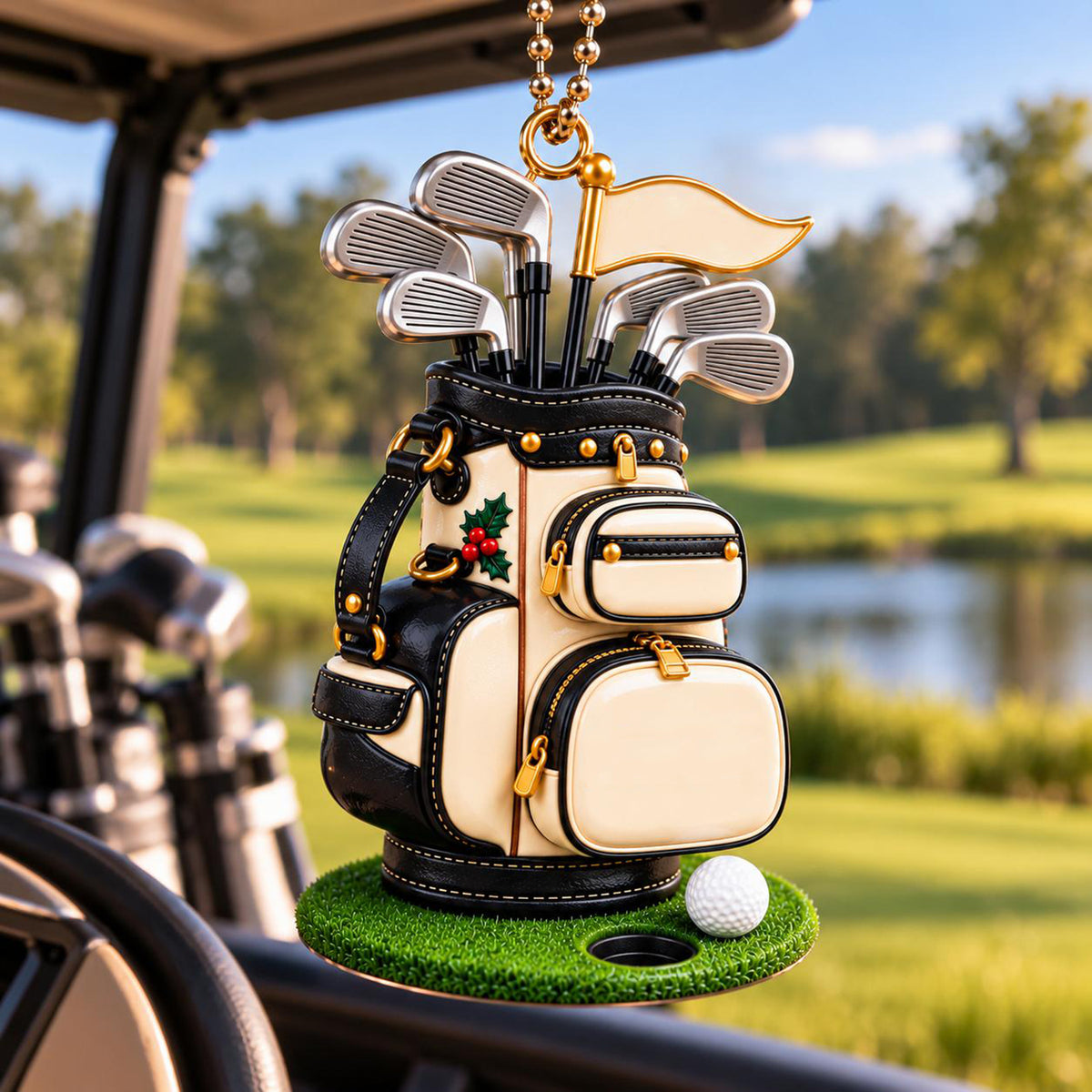 3D Raised Personalized Golf Bag Christmas Ornament – Custom Golfer Gift