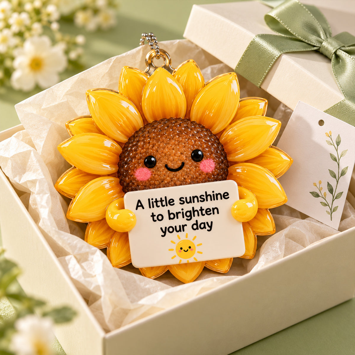 3D Raised Cute Sunflower Christmas Ornament – A Little Sunshine Gift