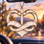 Personalized Infinity Heart Cross Christmas Ornament – Couple Gift