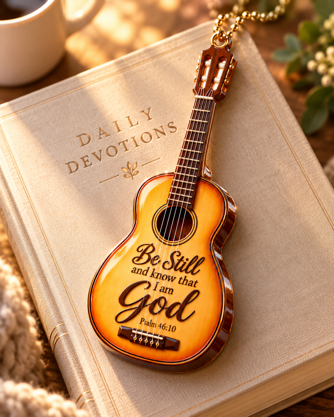 Be Still and Know That I Am God 3D Guitar Ornament – Christian Faith Gift