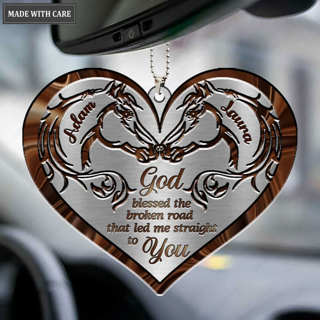 Luvingrace M79 Horse Couple God Blessed Personalized Ornament