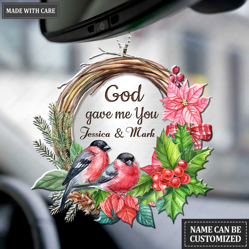 Bullfinch Bird Gift Of God Ornament For Couple and Family