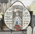 Personalized Church Way Maker Wood Circle Sign