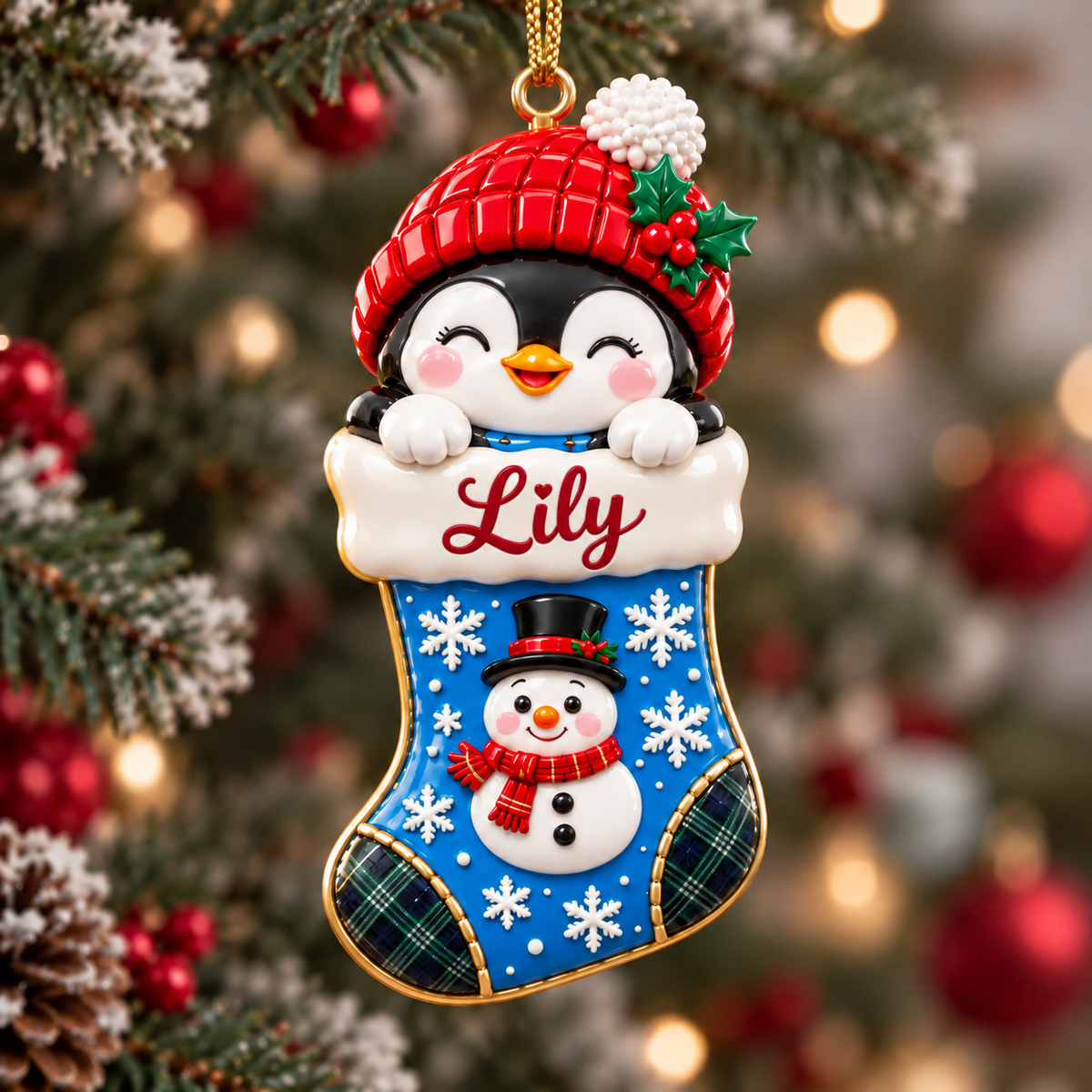 3D Personalized Christmas Stocking Ornament – Choose Your Character