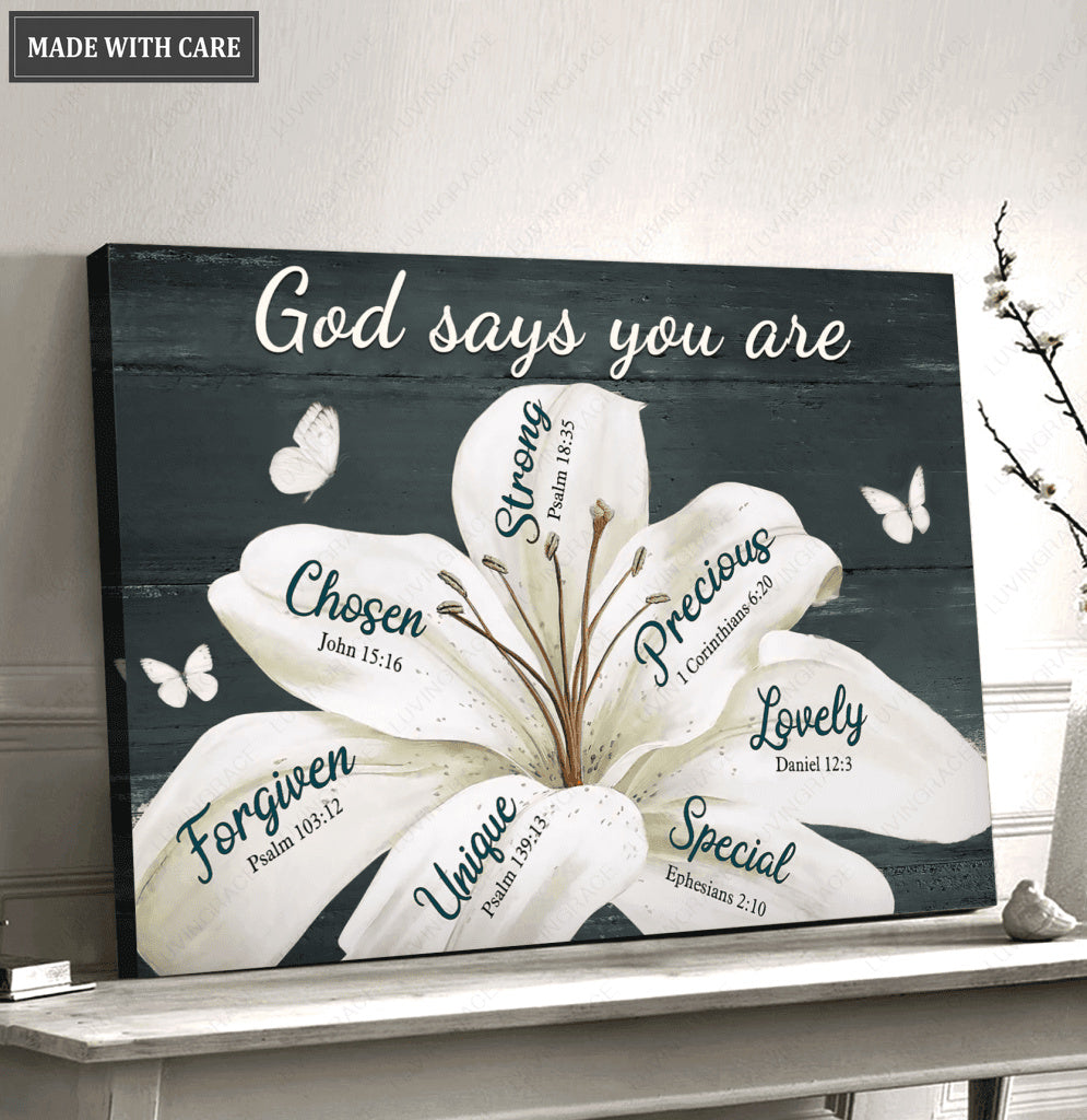Lily God Says You Are Wall Art