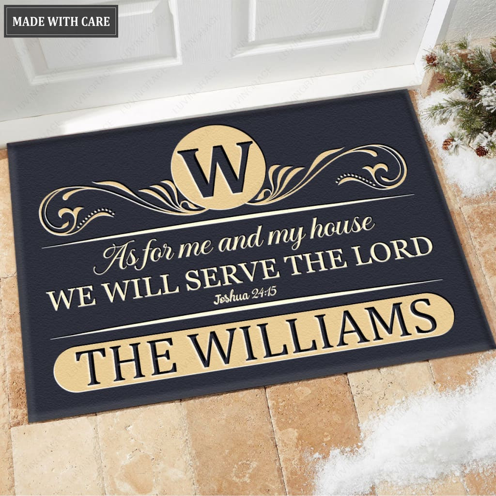 Luvingrace M109 Luxury Monogram Collection As For My House Personalized Doormat