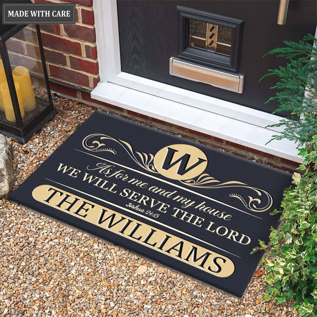 Luvingrace M109 Luxury Monogram Collection As For My House Personalized Doormat