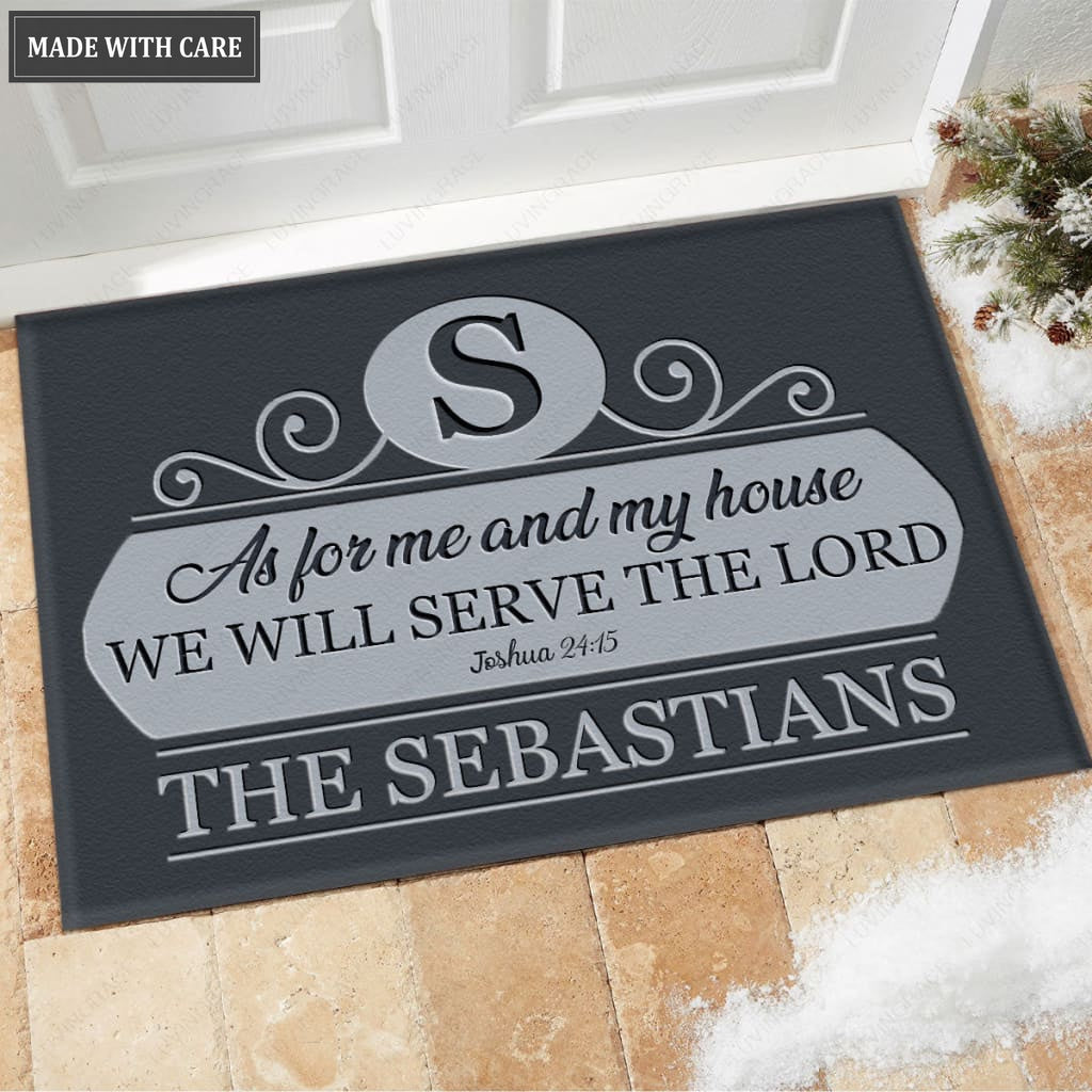 Luvingrace M110 Elegant Monogram Collection As For My House Personalized Doormat