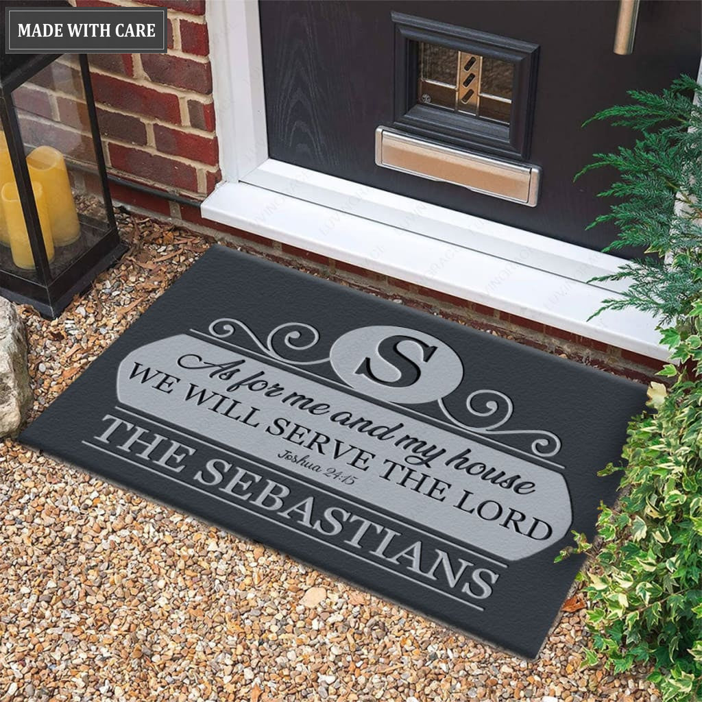 Luvingrace M110 Elegant Monogram Collection As For My House Personalized Doormat
