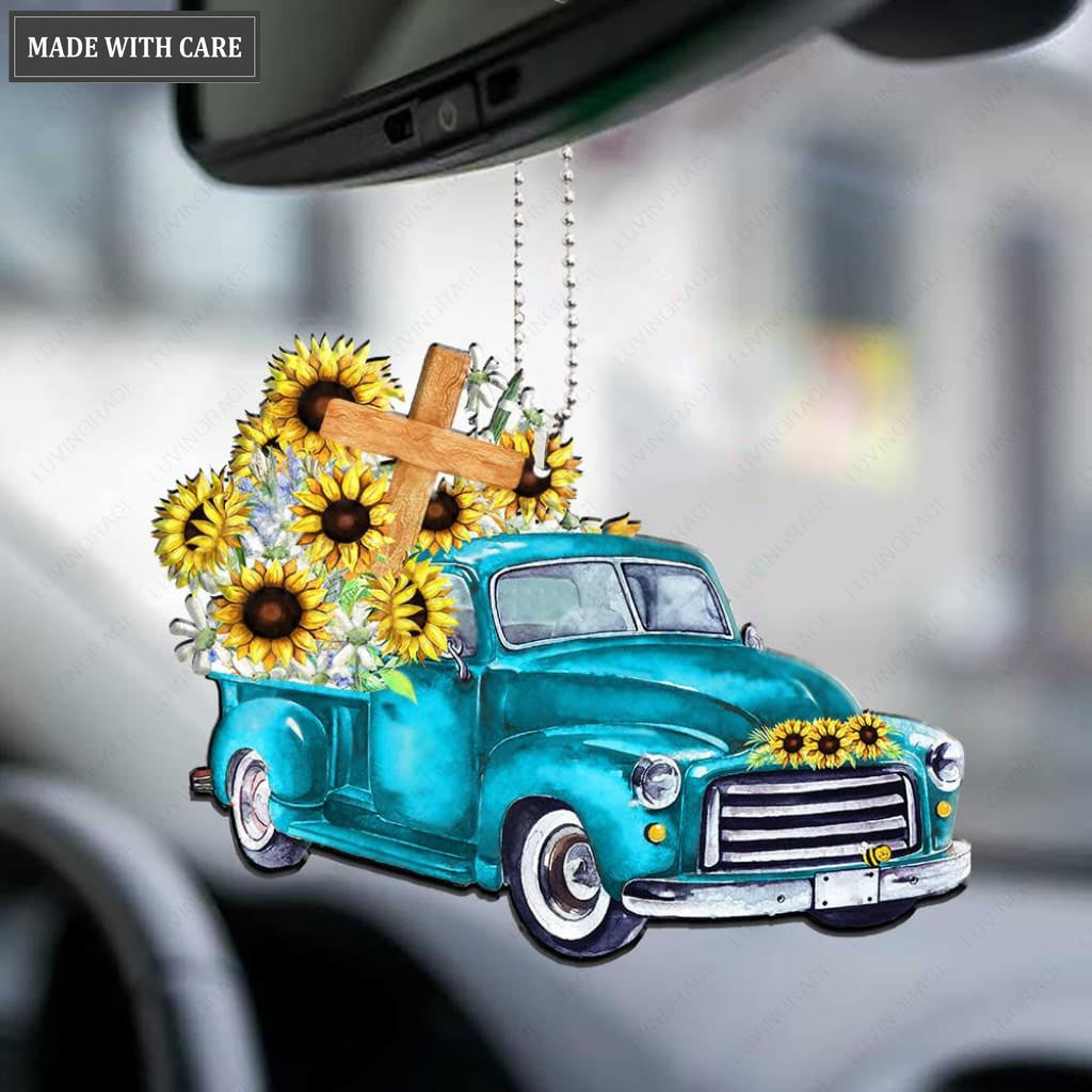 Sunflower Truck Car Hanging Ornament