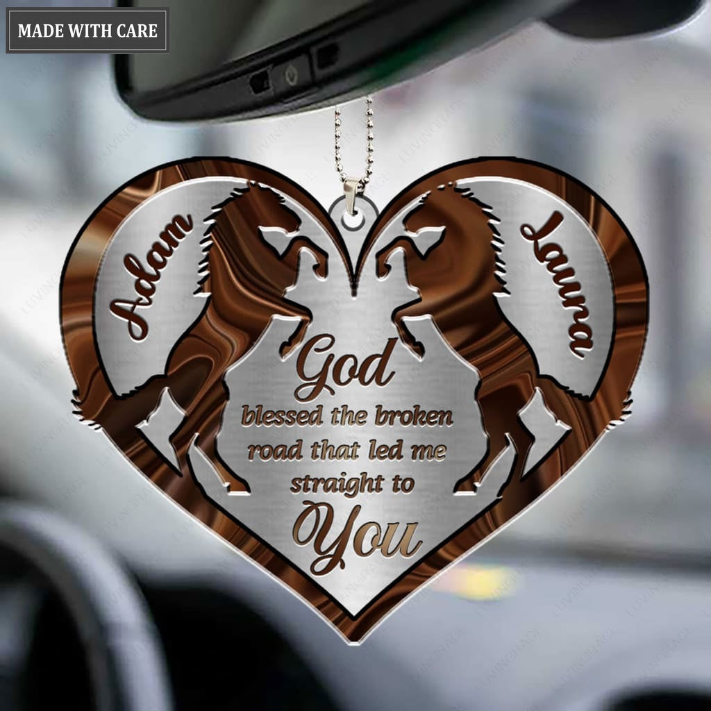 Luvingrace M81 Horse Couple God Blessed Personalized Ornament