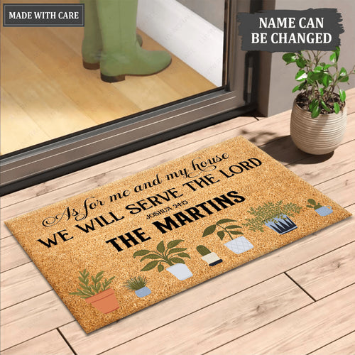 As For Me And My House Bible Verse Personalized Doormat