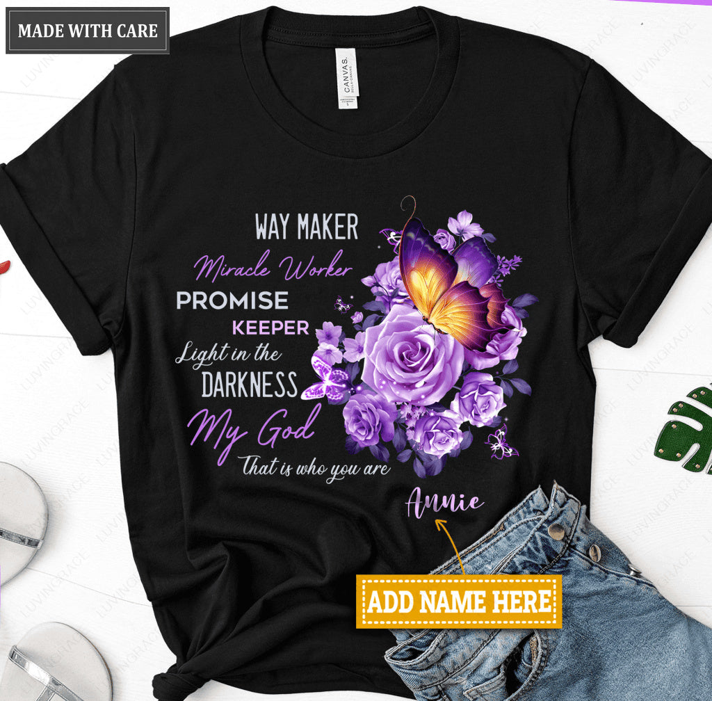 Personalized Waymaker Right At The Flower Butter T-shirt