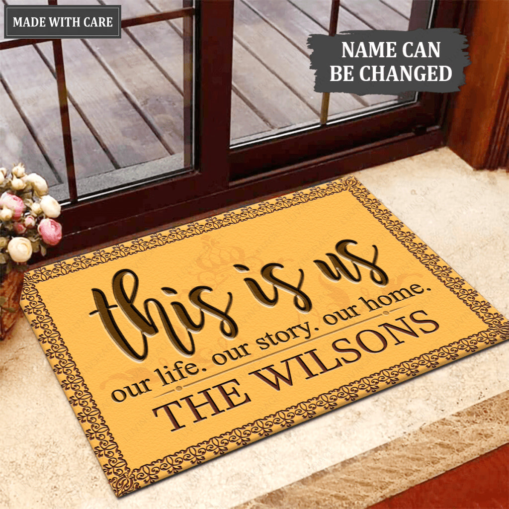 This Is Us Monogram Personalized Family Doormat