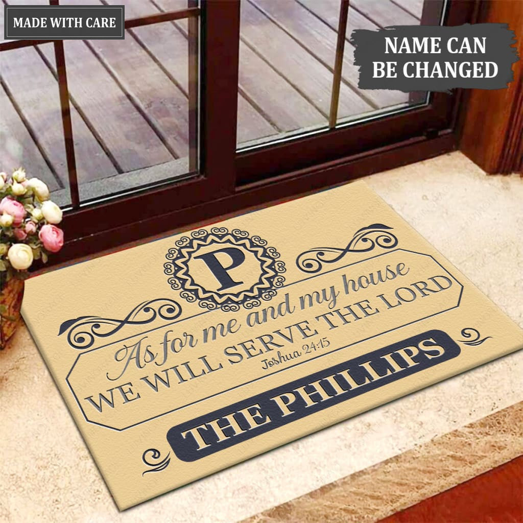 Luvingrace M57 Luxury Monogram Collection As For My House Personalized Doormat