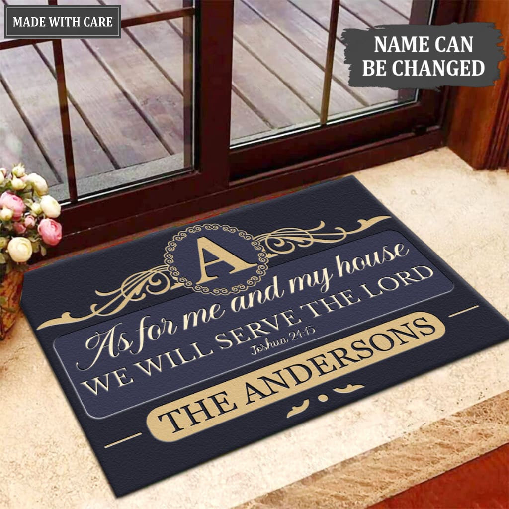 Luvingrace M58 Luxury Monogram Collection As For My House Personalized Doormat