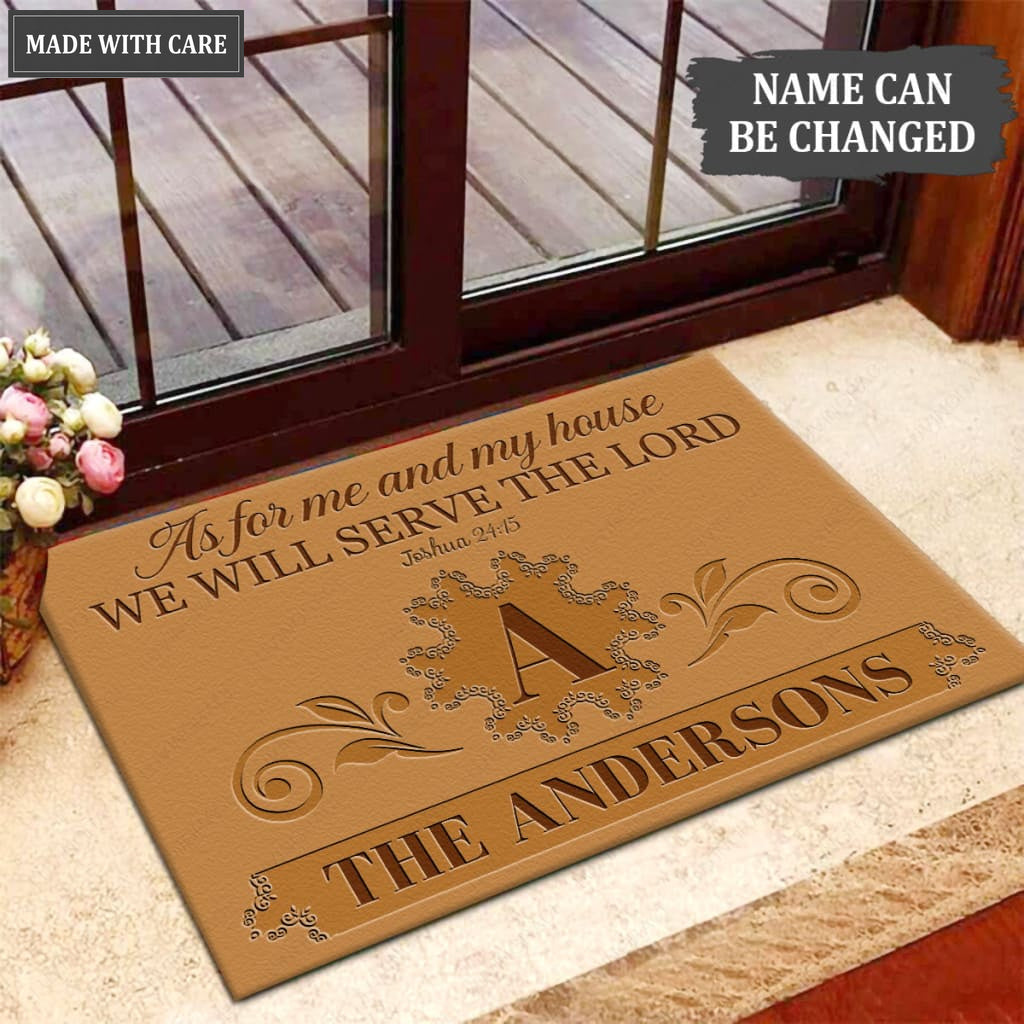 Luvingrace M59 Decorative Monogram Collection As For My House Personalized Doormat