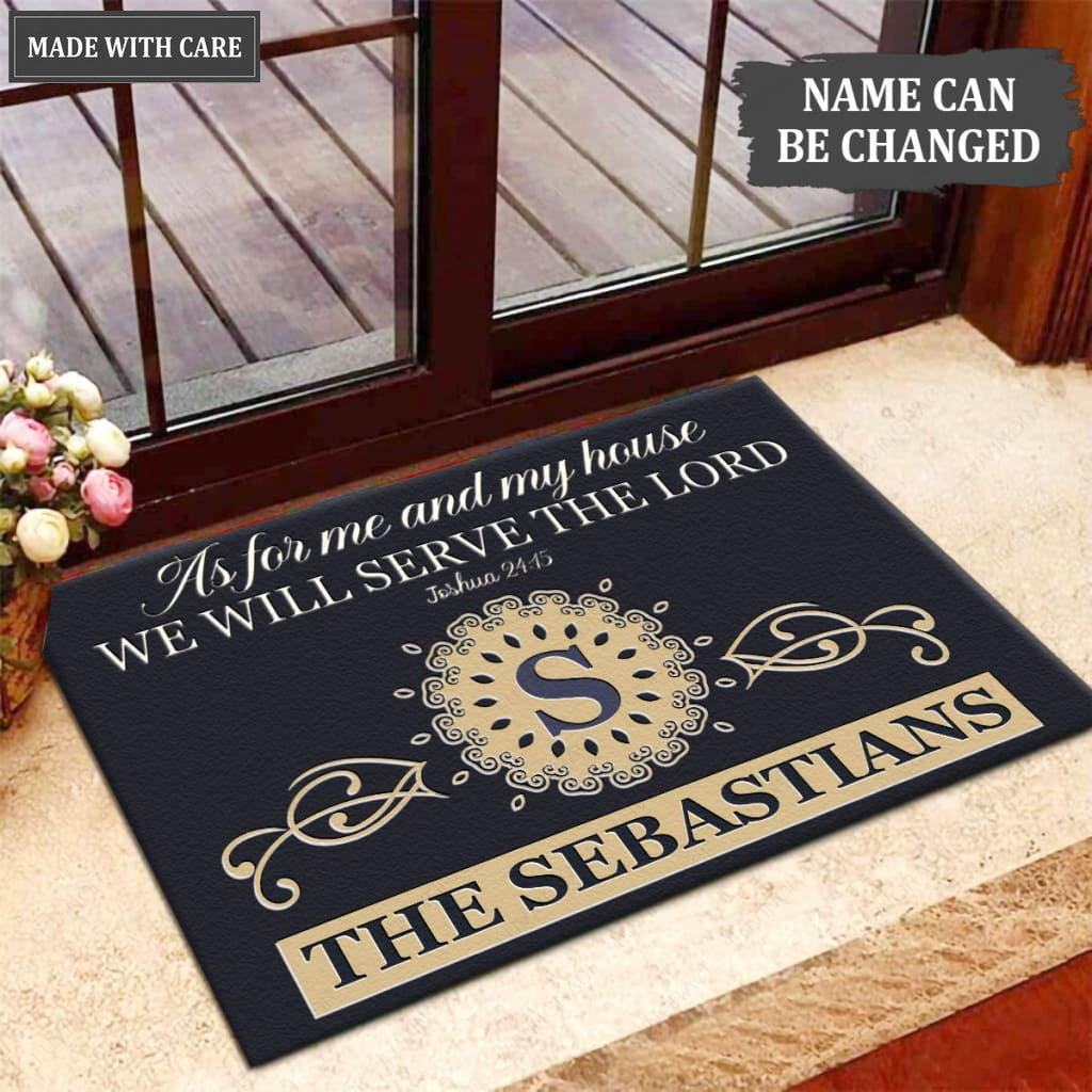 Luvingrace M60 Luxury Monogram Collection As For My House Personalized Doormat