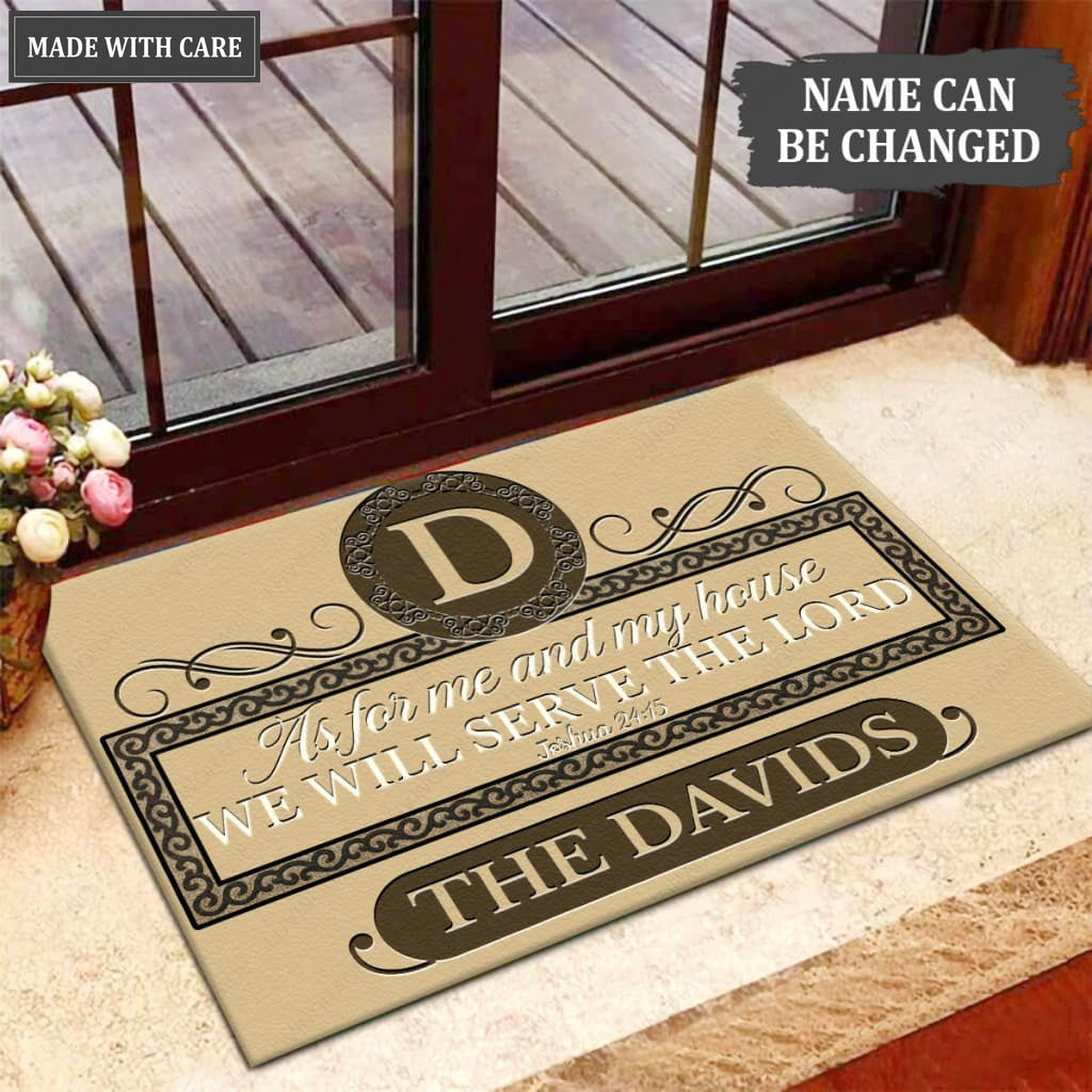 Luvingrace M61 Luxury Monogram Collection As For My House Personalized Doormat