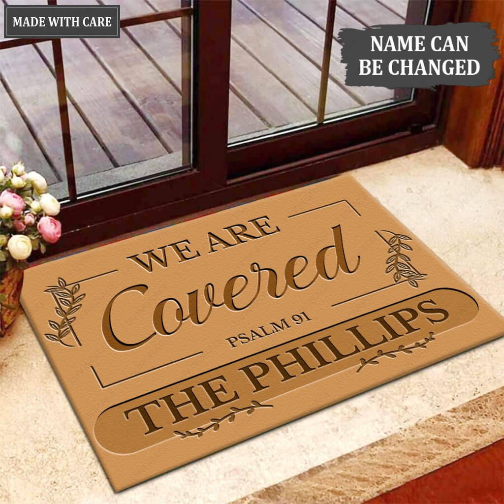 Luvingrace M62 Decorative Monogram Collection We Are Covered Personalized Doormat