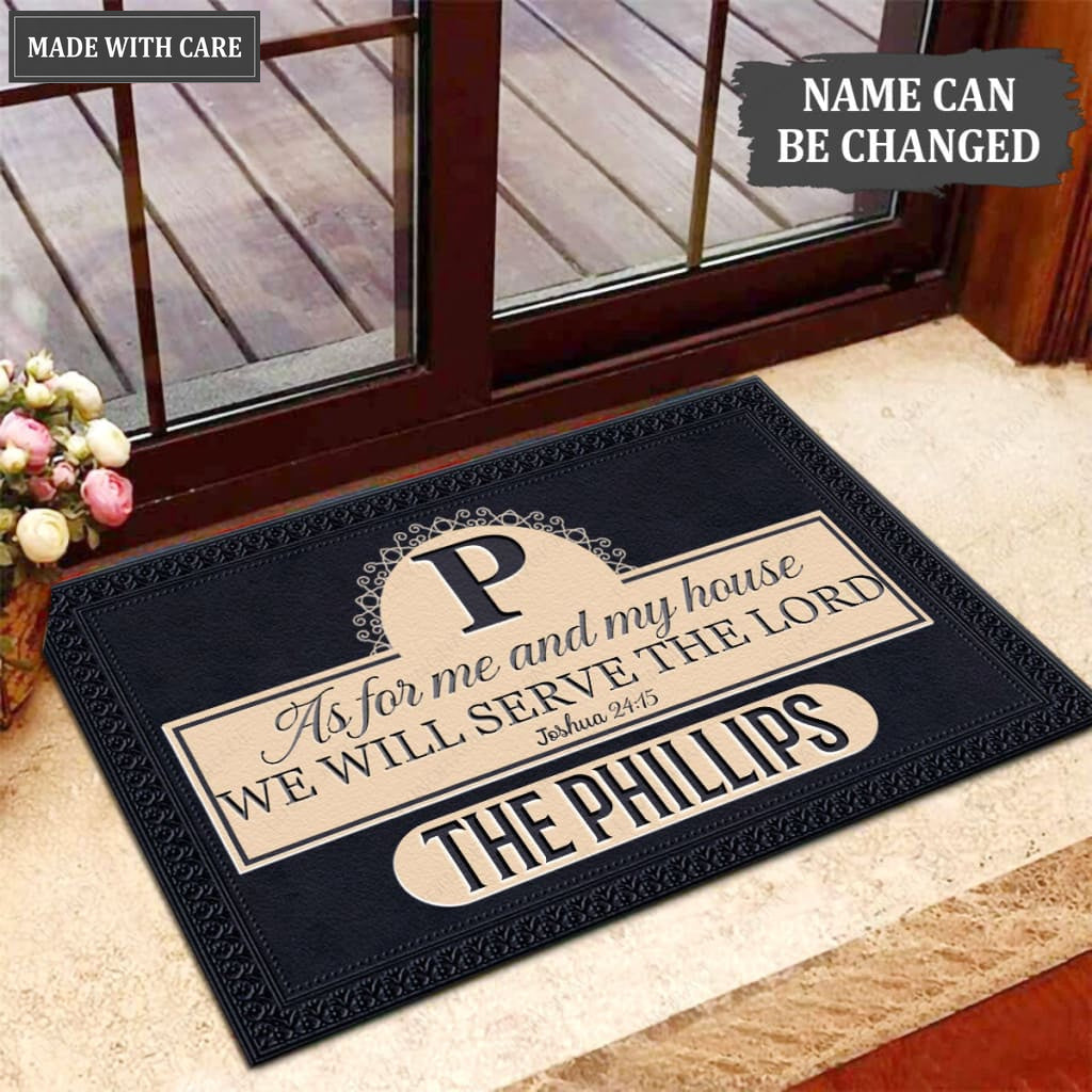 Luvingrace M63 Luxury Monogram Collection As For My House Personalized Doormat