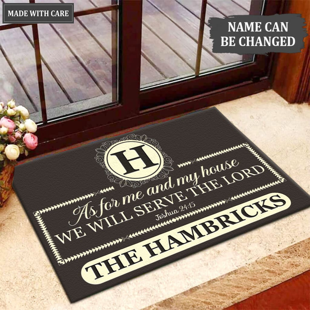 Luvingrace M64 Luxury Monogram Collection As For My House Personalized Doormat