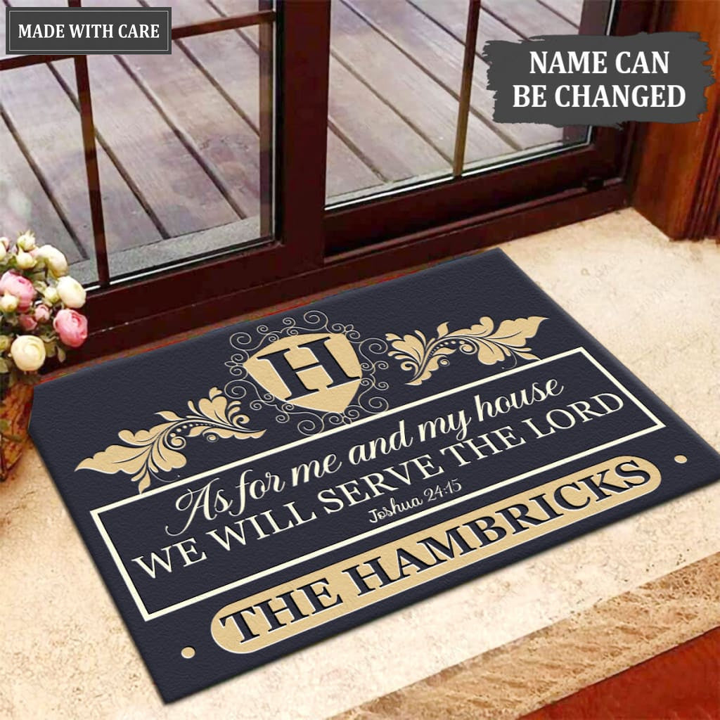 Luvingrace M66 Decorative Monogram Collection As For My House Personalized Doormat