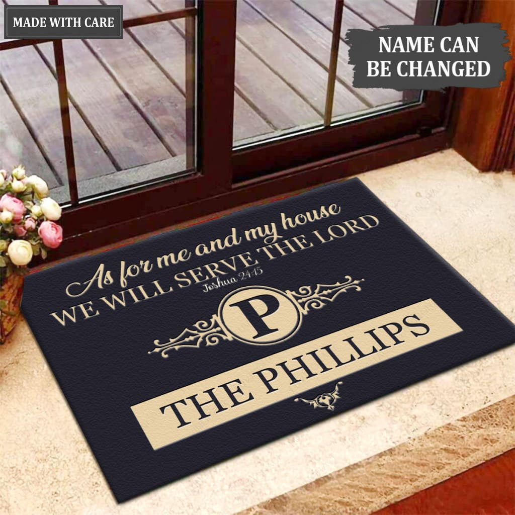 Luvingrace M70 Luxury Monogram Collection As For My House Personalized Doormat