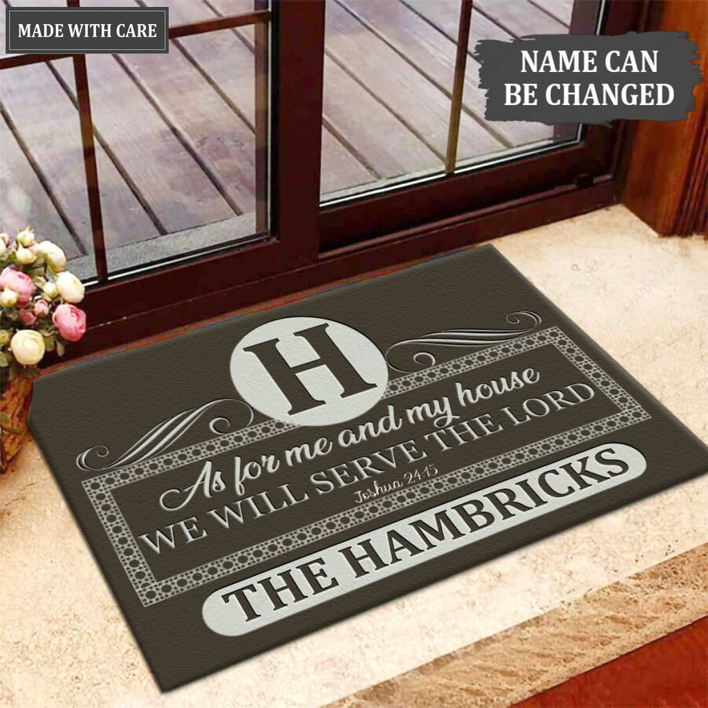 Luvingrace M71 Luxury Monogram Collection As For My House Personalized Doormat