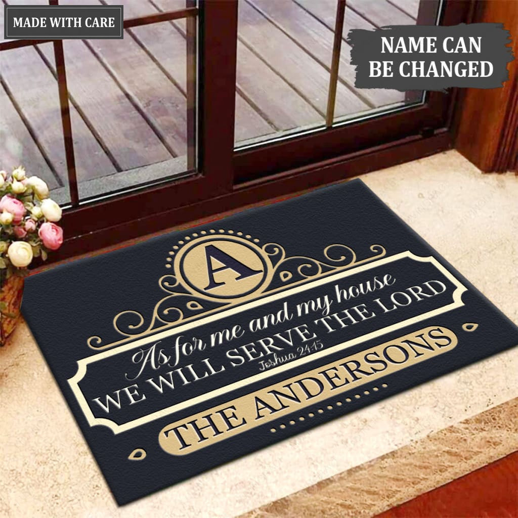 Luvingrace M72 Luxury Monogram Collection As For My House Personalized Doormat