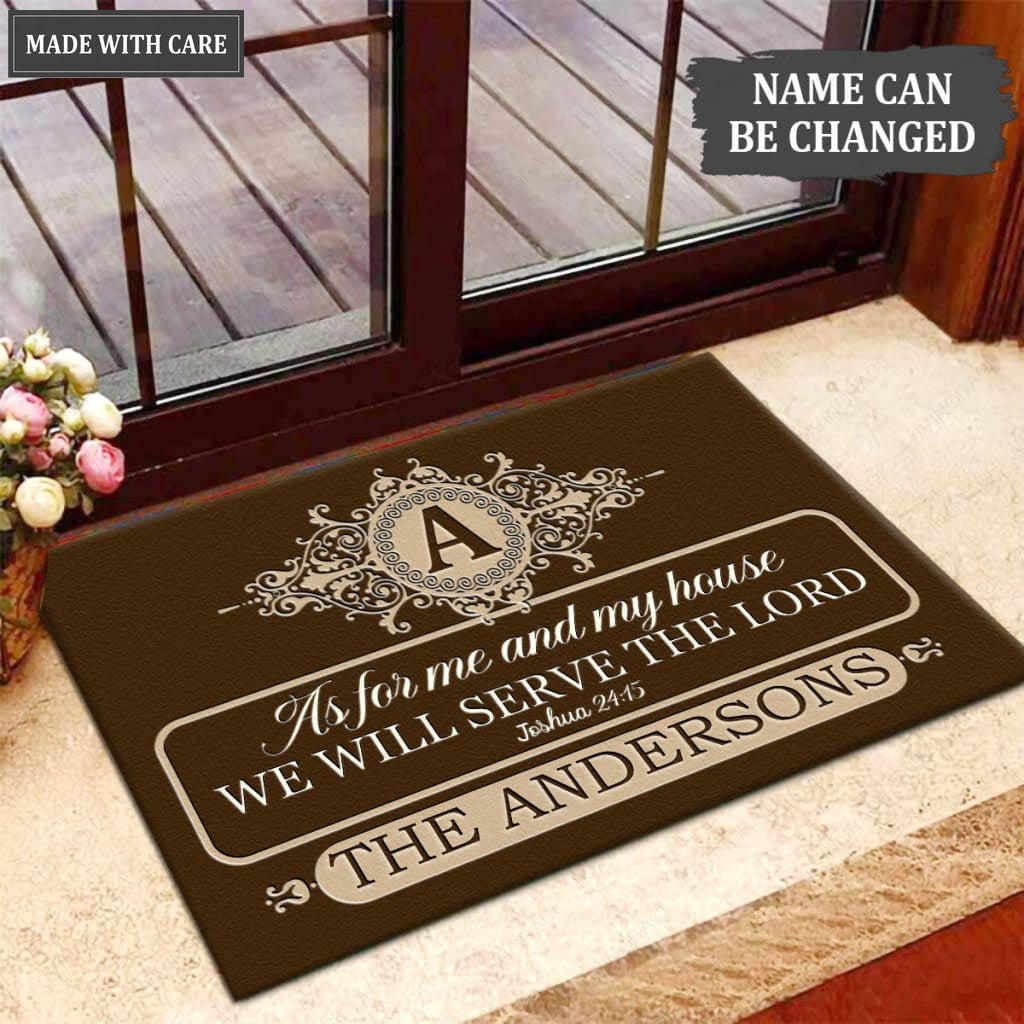 Luvingrace M74 Luxury Monogram Collection As For My House Personalized Doormat