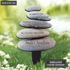 Personalized Balanced Stacked Stones Memorial Plaque Stake