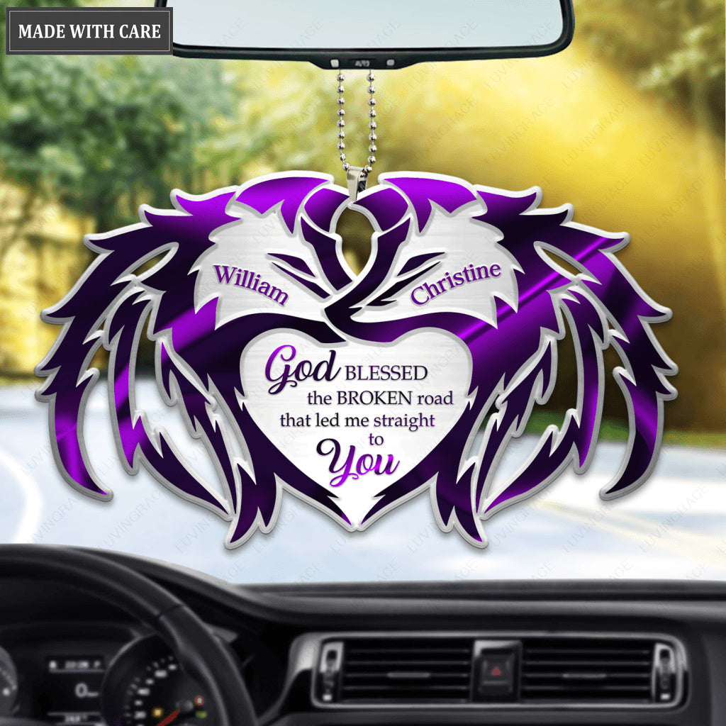 Two Wolves One Heart God Blessed Personalized Ornament
