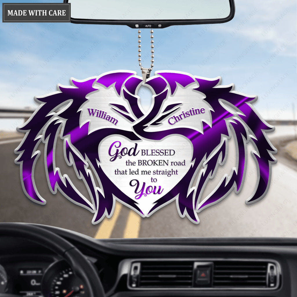 Two Wolves One Heart God Blessed Personalized Ornament
